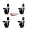 Service Caster 3.5'' Soft Rubber Swivel 1-3/4'' Expanding Stem Caster Set with Brake, 4PK SCC-EX20S3514-SRS-PLB-134-4 - alternate 4